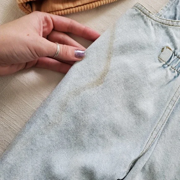 Vintage Guess Leather Patch Clip Overalls 6 months - Picture 10 of 11